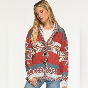 Nightcap x Gone With the West Free People Aztec Arrow” boho cardigan sweater XS